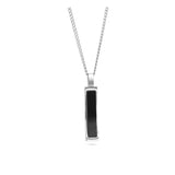 collar de hombre, Acero inoxidable, Zirconia cúbica artificial, Ónix artificial
