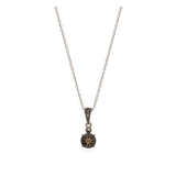Collar colgante, Plata 925 bañada en rodio, Zirconia cúbica artificial, Marcasita artificial