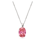 Collar colgante, Plata 925 bañada en rodio, Zirconia cúbica artificial