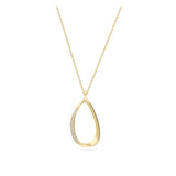 Collar colgante, Bañado en oro, Zirconia cúbica artificial