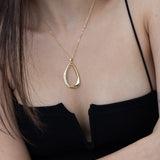 Collar colgante, Bañado en oro, Zirconia cúbica artificial