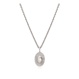 Collar colgante, Plata 925 bañada en rodio, Zirconia cúbica artificial