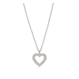 Collar colgante, Plata 925 bañada en rodio, Zirconia cúbica artificial
