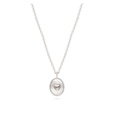 Collar colgante, Plata 925 bañada en rodio, Madreperla artificial