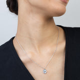 Collar colgante, Plata 925 bañada en rodio, Madreperla artificial
