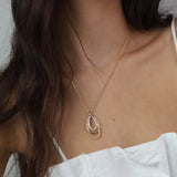 Collar colgante, Bañado en oro, Zirconia cúbica artificial