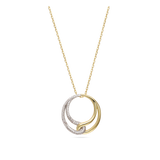 Collar colgante, Plata 925 y bañado en oro, Zirconia cúbica artificial
