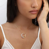 Collar colgante, Plata 925 y bañado en oro, Zirconia cúbica artificial