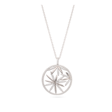 Collar colgante, Plata 925 bañada en rodio, Zirconia cúbica artificial