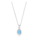 Collar colgante, Plata 925 bañada en rodio, Ópalo artificial