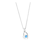 Collar colgante, Plata 925 bañada en rodio, Ópalo artificial