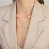 Collar colgante, Plata 925 bañada en rodio, Ópalo artificial