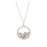 Collar colgante, Plata 925 bañada en rodio, Zirconia cúbica artificial