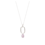 Collar colgante, Plata 925 bañada en rodio, Zirconia cúbica artificial