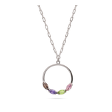 Collar colgante, Plata 925 bañada en rodio, Zirconia cúbica artificial