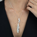 Collar colgante, Plata 925 bañada en rodio, Sin piedra