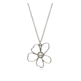 Collar colgante, Plata 925 bañada en rodio, Perla Swarovski artificial