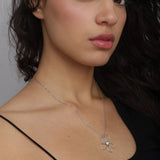 Collar colgante, Plata 925 bañada en rodio, Perla Swarovski artificial