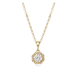 Collar colgante, Bañado en oro, Zirconia cúbica artificial