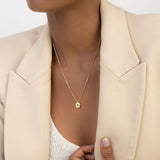 Collar colgante, Bañado en oro, Zirconia cúbica artificial