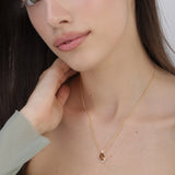 Collar colgante, Bañado en oro, Zirconia cúbica artificial