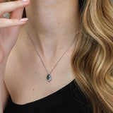 Collar colgante, Plata 925 bañada en rodio, Zirconia cúbica artificial