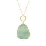 Collar colgante, Bañado en oro, Amazonita artificial