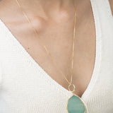 Collar colgante, Bañado en oro, Amazonita artificial