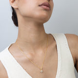 Collar colgante, Bañado en oro, Zirconia cúbica artificial