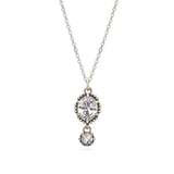 Collar colgante, Plata 925 bañada en rodio, Zirconia cúbica artificial