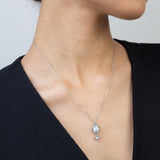 Collar colgante, Plata 925 bañada en rodio, Zirconia cúbica artificial