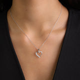 Collar colgante, Plata 925 bañada en rodio, Zirconia cúbica artificial