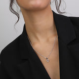 Collar colgante, Plata 925 bañada en rodio, Zirconia cúbica artificial