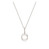 Collar colgante, Plata 925 bañada en rodio, Zirconia cúbica artificial