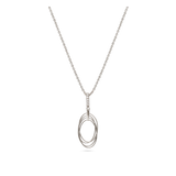 Collar colgante, Plata 925 bañada en rodio, Zirconia cúbica artificial
