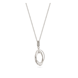 Collar colgante, Plata 925 bañada en rodio, Zirconia cúbica artificial
