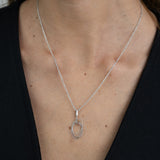 Collar colgante, Plata 925 bañada en rodio, Zirconia cúbica artificial