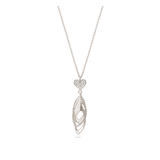 Collar colgante, Plata 925 bañada en rodio, Zirconia cúbica artificial