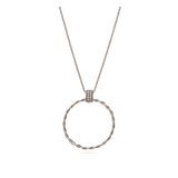 Collar colgante, Plata 925 bañada en rodio, Zirconia cúbica artificial