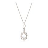 Collar colgante, Plata 925 bañada en rodio, Zirconia cúbica artificial