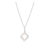 Collar colgante, Plata 925 bañada en rodio, Zirconia cúbica artificial