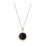 Collar colgante, Plata 925 con oro 9k, Ónix artificial