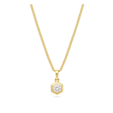 Collar colgante, Bañado en oro, Zirconia cúbica artificial