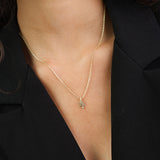 Collar colgante, Bañado en oro, Zirconia cúbica artificial