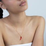 Collar colgante, Bañado en oro, Esmalte