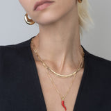 Collar colgante, Bañado en oro, Esmalte