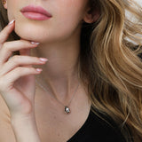 Collar colgante, Plata 925 bañada en rodio, Sin piedra