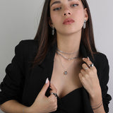 Collar colgante, Plata 925 bañada en rodio, Sin piedra