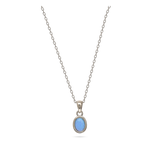 Collar colgante, Plata 925 bañada en rodio, Ópalo artificial