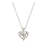 Collar colgante, Plata 925 bañada en rodio, Zirconia cúbica artificial